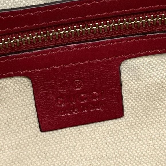 Authentic GUCCI Small Guccissima Red Leather Handbag br434-112025 - Picture 14 of 15